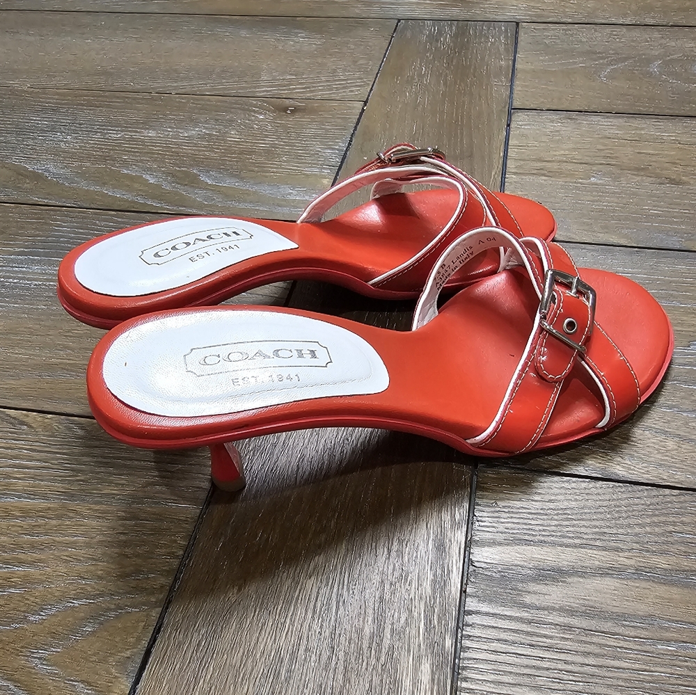 Coach Landis Red Patent Leather Sandal, Women's Size 7.5